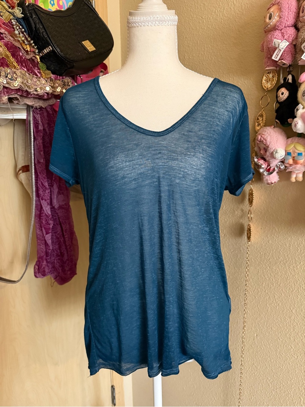 Classic V-Neck Short Sleeve Tee - Teal